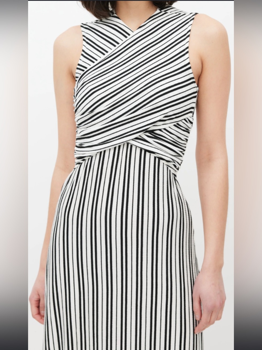 Beaufille Damia Black & White Stripe Dress, Size XS